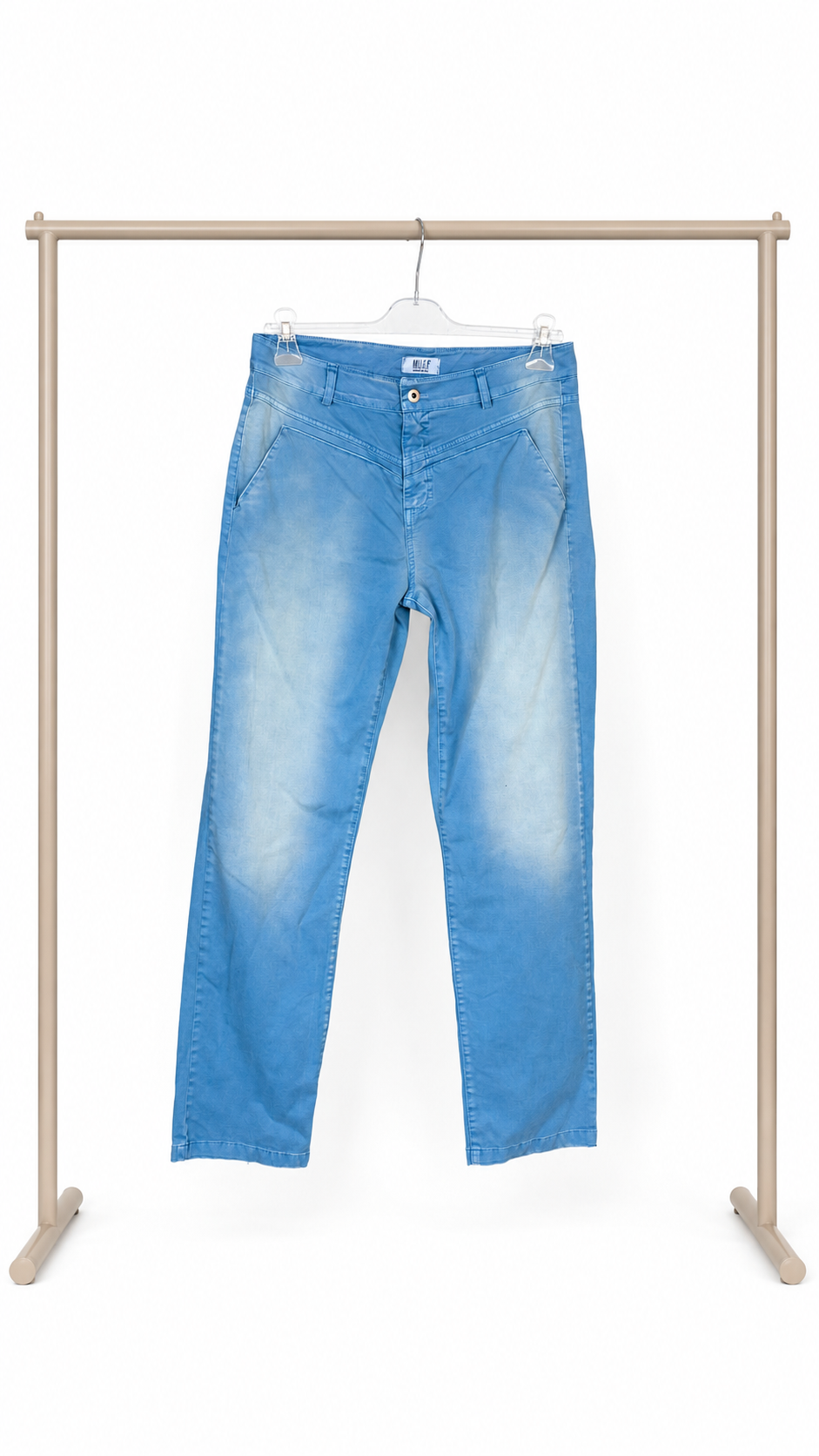 MUJEA - Pantalon droit effet délavé