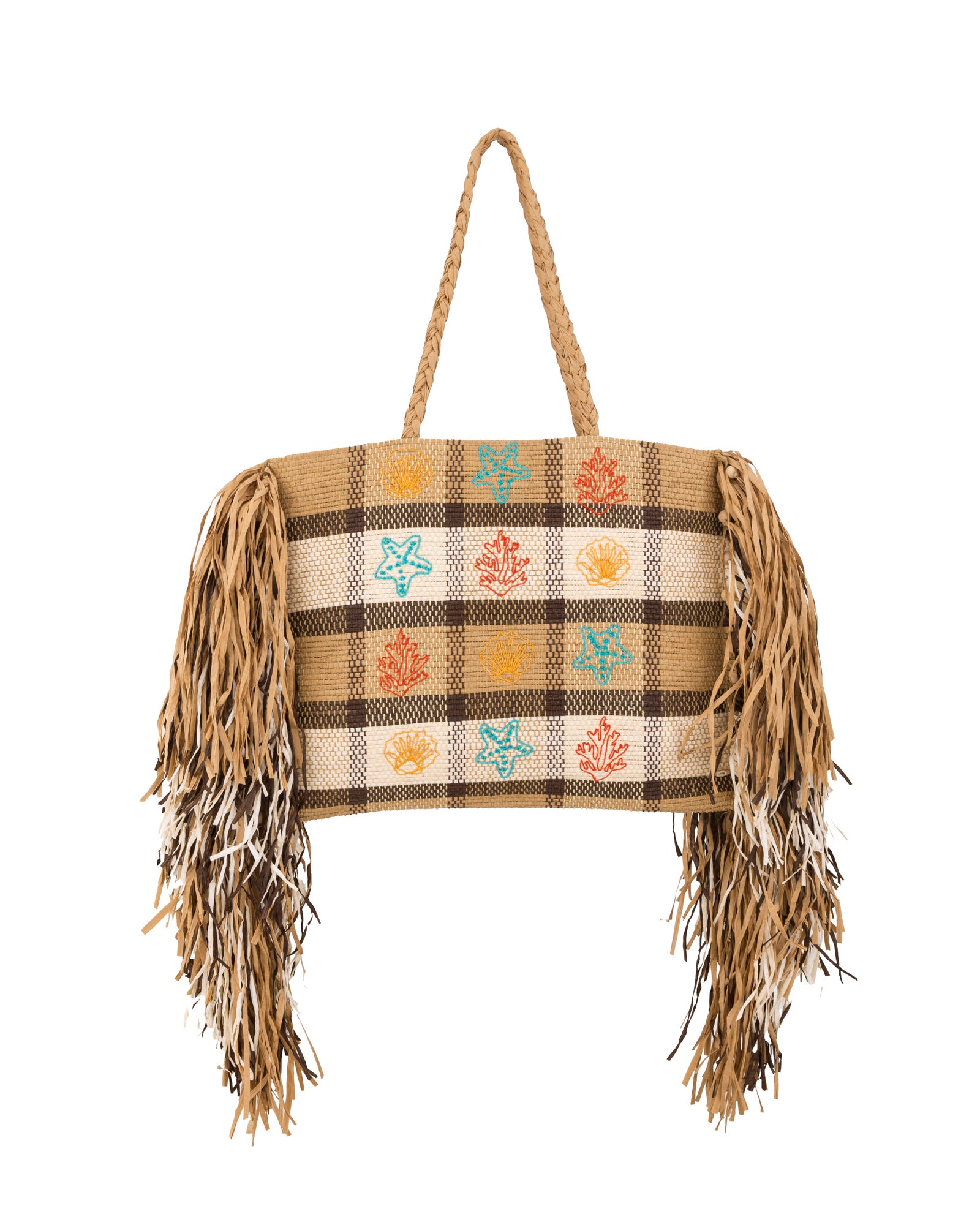 ALEX MAX – Sac cabas tressé à franges