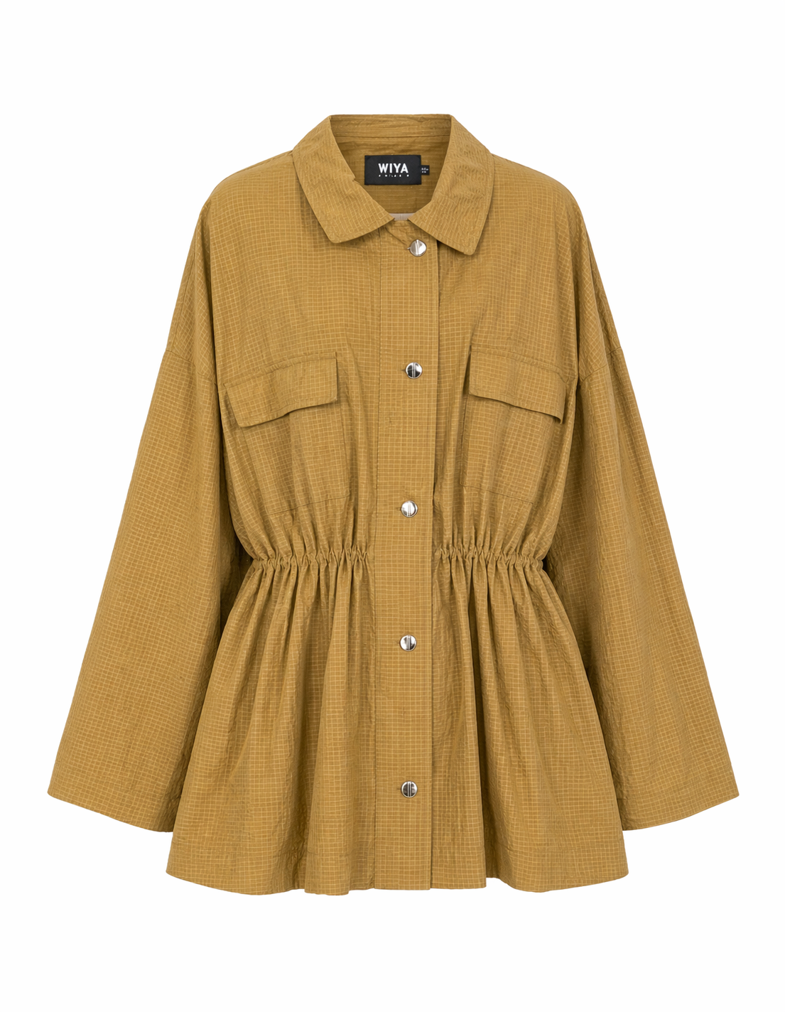 WIYA – Veste coupe-vent oversize effet quadrillé