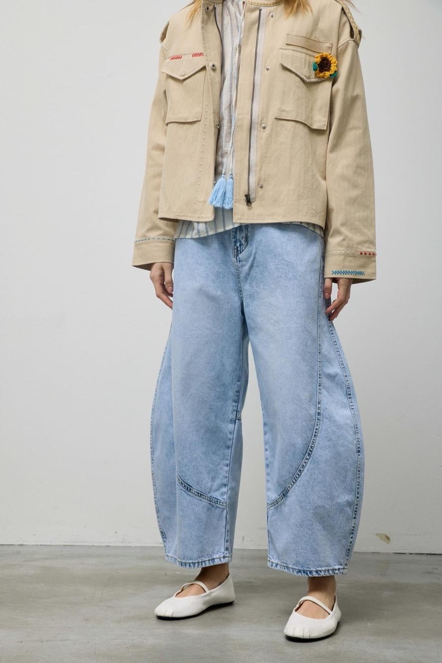 WIYA - Jean ballon taille haute
