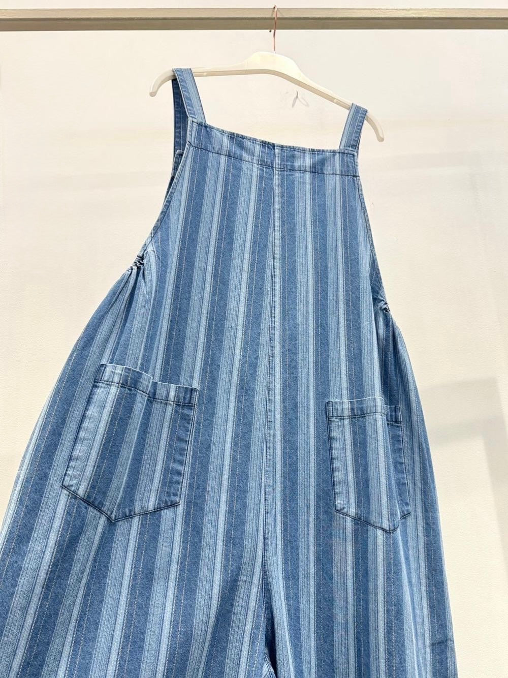 WIYA - Salopette denim rayée