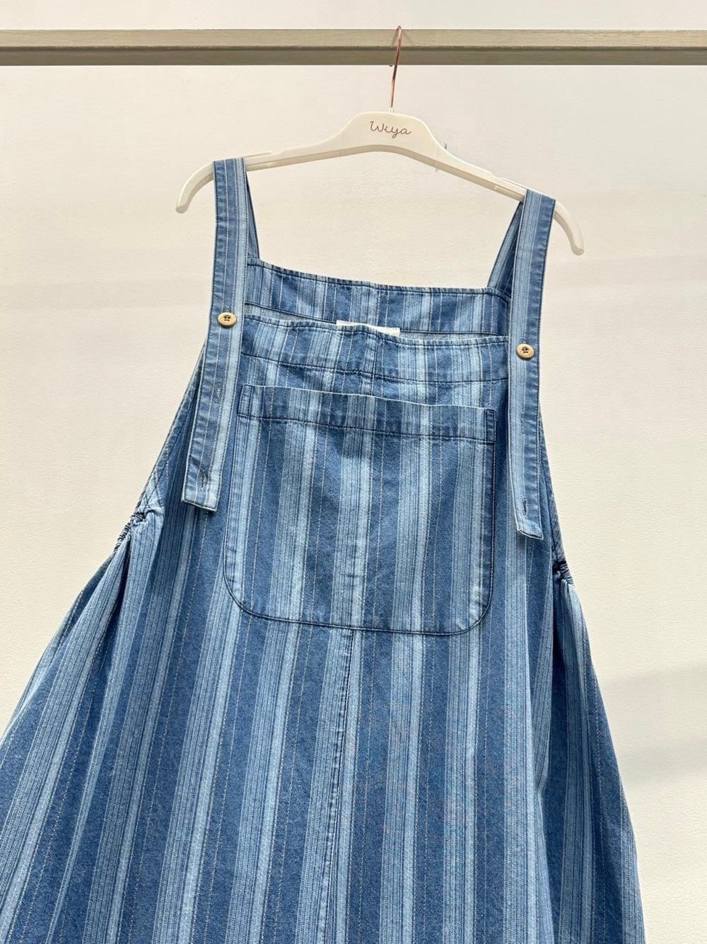 WIYA - Salopette denim rayée