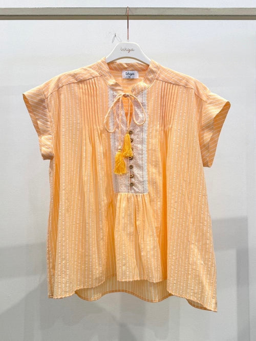 WIYA -  Blouse ample manche courte
